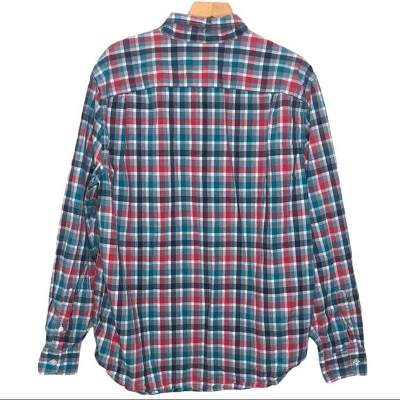 AMERICAN EAGLE SHIRT, RED Teal Check, Size X-Large - Picture 2 of 6